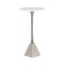 Ella Nickel Metal Side Table With White Marble Top