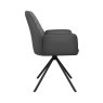 Pair of Lina Swivel Dining Chairs (Grey Faux Leather) Pair of Lina Swivel Dining Chairs (Grey Faux Leather)