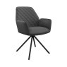 Pair of Lina Swivel Dining Chairs (Grey Faux Leather) Pair of Lina Swivel Dining Chairs (Grey Faux Leather)