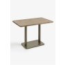 Brest 120 x 75cm Bistro Table (77cm High) - Vintage Oak Natural Top & Gold Frame - by Habufa