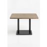 Brest 120 x 75cm Bistro Table (77cm High) - Vintage Oak Natural Top & Black Frame - by Habufa