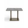 Brest 120 x 75cm Bistro Table (77cm High) - Marble Light Grey Top & Gold Frame by Habufa Brest 120 x 75cm Bistro Table (77cm High) - Marble Light Grey Top & Gold Frame by Habufa