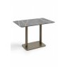 Brest 120 x 75cm Bistro Table (77cm High) - Marble Light Grey Top & Gold Frame by Habufa Brest 120 x 75cm Bistro Table (77cm High) - Marble Light Grey Top & Gold Frame by Habufa
