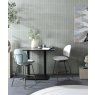 Brest 120 x 75cm Bistro Table (77cm High) - Marble Light Grey Top & Black Frame by Habuf