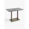 Brest 120 x 75cm Bistro Table (77cm High) - Stone Anthracite Top & Gold Frame by Habufa