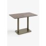 Brest 120 x 75cm Bistro Table (77cm High) - Stone Rust Top & Gold Frame - by Habufa