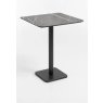 Brest 75 x 75cm Bar Table (92cm High) - Marble Light Grey Top & Black Frame - by Habufa