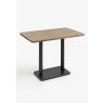 Brest 120 x 75cm Bar Table (92cm High) - Vintage Oak Natural Top & Black Frame - by Habu