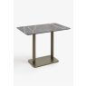 Brest 120 x 75cm Bar Table (92cm High) - Marble Light Grey Top & Gold Frame - by Habufa