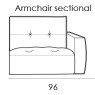 Gravina Armchair Section Right - Slim Arm Version (108cm) by Italia Living