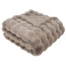 Soft Bubble Throw Faux Rabbit Taupe 150 x 200