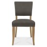Pair of Indus Rustic Oak Upholstered Chairs (Dark Grey Fabric) by Bentley Designs Pair of Indus Rustic Oak Upholstered Chairs (Dark Grey Fabric) by Bentley Designs