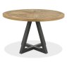 Indus Rustic Oak 4 Seater Circular Table & 4 Indus Upholstered Chairs Set by Bentley Designs Indus Rustic Oak 4 Seater Circular Table & 4 Indus Upholstered Chairs Set by Bentley Designs