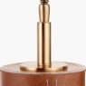 Tan Leather and Brass Cylindrical Table Lamp Tan Leather and Brass Cylindrical Table Lamp