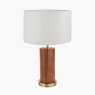 Tan Leather and Brass Cylindrical Table Lamp Tan Leather and Brass Cylindrical Table Lamp