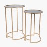 Antique Gold Metal and Black Glass Side Tables Antique Gold Metal and Black Glass Side Tables