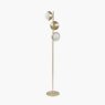 Brushed Brass Metal and White Orb Dome Floor Lamp Brushed Brass Metal and White Orb Dome Floor Lamp