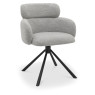 Hugo Swivel Dining Chair (Grey Boucle Fabric) by Bentley Designs Hugo Swivel Dining Chair (Grey Boucle Fabric) by Bentley Designs