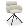 Hugo Swivel Dining Chair (Ivory Faux Leather) by Bentley Designs Hugo Swivel Dining Chair (Ivory Faux Leather) by Bentley Designs