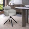 Hugo Swivel Dining Chair (Light Grey Faux Leather) by Bentley Designs Hugo Swivel Dining Chair (Light Grey Faux Leather) by Bentley Designs