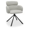 Hugo Swivel Dining Chair (Light Grey Faux Leather) by Bentley Designs Hugo Swivel Dining Chair (Light Grey Faux Leather) by Bentley Designs