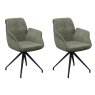 Pair of Catania Swivel Dining Armchairs (Green) Pair of Catania Swivel Dining Armchairs (Green)