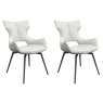 Pair of Raphael Swivel Dining Chairs (White Faux Leather) Pair of Raphael Swivel Dining Chairs (White Faux Leather)