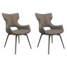 Pair of Raphael Swivel Dining Chairs (Taupe Faux Leather) Pair of Raphael Swivel Dining Chairs (Taupe Faux Leather)
