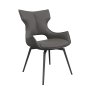 Pair of Raphael Swivel Dining Chairs (Grey Faux Leather) Pair of Raphael Swivel Dining Chairs (Grey Faux Leather)