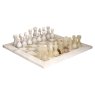 Flos Carved White Marble And Green Onyx Chess Set