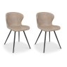 Pair of Milo Dining Chairs (Stone Faux Leather) by Bentley Designs Pair of Milo Dining Chairs (Stone Faux Leather) by Bentley Designs