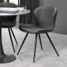 Pair of Milo Dining Chairs (Dark Grey Faux Leather) by Bentley Designs Pair of Milo Dining Chairs (Dark Grey Faux Leather) by Bentley Designs