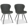 Pair of Milo Dining Chairs (Dark Grey Faux Leather) by Bentley Designs Pair of Milo Dining Chairs (Dark Grey Faux Leather) by Bentley Designs