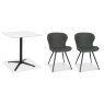 Dexter 70 x 70cm Bistro Table (White Sintered Stone Top) & Pair of Milo Chairs (Dark Grey) Dexter 70 x 70cm Bistro Table (White Sintered Stone Top) & Pair of Milo Chairs (Dark Grey)
