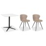 Dexter 70 x 70cm Bistro Table (White Sintered Stone Top) & Pair of Milo Chairs (Stone) Dexter 70 x 70cm Bistro Table (White Sintered Stone Top) & Pair of Milo Chairs (Stone)