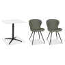Dexter 70 x 70cm Bistro Table (White Sintered Stone Top) & Pair of Milo Chairs (Olive) Dexter 70 x 70cm Bistro Table (White Sintered Stone Top) & Pair of Milo Chairs (Olive)