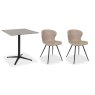 Dexter 70 x 70cm Bistro Table (Grey Sintered Stone Top) & Pair of Milo Chairs (Stone) Dexter 70 x 70cm Bistro Table (Grey Sintered Stone Top) & Pair of Milo Chairs (Stone)
