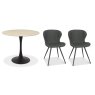 Greyson 90 x 90cm Bistro Table (Beige Sintered Stone Top) & Pair of Milo Chairs (Dark Grey) Greyson 90 x 90cm Bistro Table (Beige Sintered Stone Top) & Pair of Milo Chairs (Dark Grey)