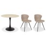 Greyson 90 x 90cm Bistro Table (Beige Sintered Stone Top) & Pair of Milo Chairs (Stone) Greyson 90 x 90cm Bistro Table (Beige Sintered Stone Top) & Pair of Milo Chairs (Stone)