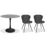 Greyson 90 x 90cm Bistro Table (Grey Sintered Stone Top) & Pair of Milo Chairs (Dark Grey) Greyson 90 x 90cm Bistro Table (Grey Sintered Stone Top) & Pair of Milo Chairs (Dark Grey)