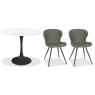 Greyson 90 x 90cm Bistro Table (White Sintered Stone Top) & Pair of Milo Chairs (Olive) Greyson 90 x 90cm Bistro Table (White Sintered Stone Top) & Pair of Milo Chairs (Olive)