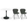 Greyson 90 x 90cm Bistro Table (White Sintered Stone Top) & Pair of Milo Chairs (Dark Grey) Greyson 90 x 90cm Bistro Table (White Sintered Stone Top) & Pair of Milo Chairs (Dark Grey)