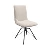 Pair of Faro Swivel Dining Chairs (Ivory Fabric)