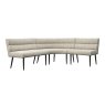 Lazzaro Curved Corner Dining Bench (Champagne Fabric)