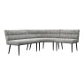 Lazzaro Curved Corner Dining Bench (Grey Fabric)
