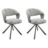 Pair of Lazzaro Swivel Dining Chairs (Grey Fabric)
