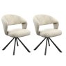 Pair of Lazzaro Swivel Dining Chairs (Champagne Fabric)