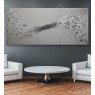Elegant Sliver Black Cluster wave on mirror 72x162cm