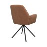 Pair of Lina Swivel Dining Chairs (Tan Faux Leather) Pair of Lina Swivel Dining Chairs (Tan Faux Leather)