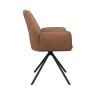 Pair of Lina Swivel Dining Chairs (Tan Faux Leather) Pair of Lina Swivel Dining Chairs (Tan Faux Leather)